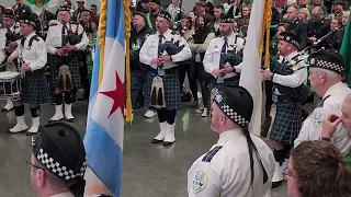 Bagpipes and Drums of the Emerald Society, Chicago Police Department, 2023 St Patricks at Local 399