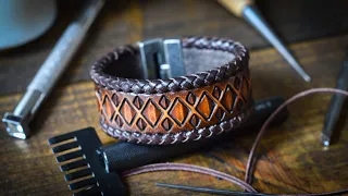 Making A Handmade Braided & Tooled Leather Cuff - Leather Craft