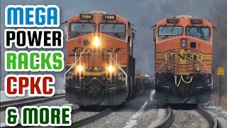 MEGA POWER, RACKS & MORE! Train action featuring 2 6x1 mega trains, Zs, meets, NS, bonnet, and more!