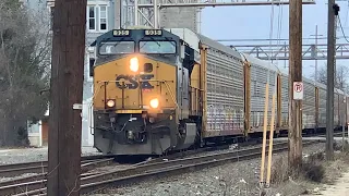 2+ Mile Long Train Diverging From CSX To Norfolk Southern Tracks, Hamilton Depot Update, Auto Racks