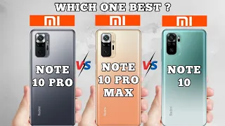 Redmi Note 10 vs Redmi Note 10 Pro Vs Redmi Note 10 Pro Max