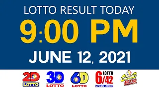 Lotto Results Today June 12 2021 9pm Ez2 Swertres 2D 3D 6D 6/42 6/55 PCSO