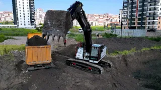 Hidromek HMK390 excavator huge bucket satisfying work