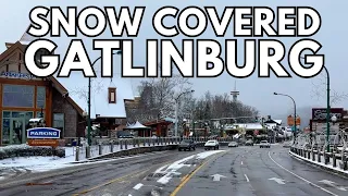 Relaxing 4K Snowy Drive in Gatlinburg Tennessee With Music or Sleep & Study