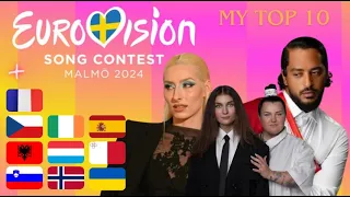 MY TOP 10 - Eurovision Song Contest 2024