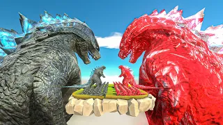 Epic Godzilla War - Growing Legendary Godzilla 2014 VS Red Godzilla, Size Comparison Godzilla