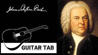 Guitar TAB - J.S. Bach - BWV 817 6 French Suite No 6 In E Menuet (1685-1750) | Tutorial Sheet #iMn
