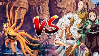 Naruto VS Luffy and Saitama and Tanjiro