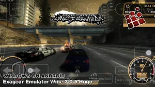 Need for Speed: Most Wanted (Windows) Android Gameplay | Exagear Emulator Wine 3.0.5 Hugo