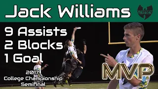 Jack Williams | 1G 9A 2D | MVP Highlights UNC Wilmington vs. UNC | College Championship Semi 2017