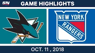 NHL Highlights | Sharks vs. Rangers - Oct. 11, 2018