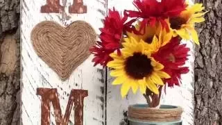 DIY Mason Jar Flower Vase, Home Decor Pallet Wood Sign