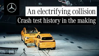 The world's first public two-car electric crash test by Mercedes-Benz​