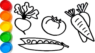 Let's Learn How to Draw and Paint Vegetables Easy, KS ART