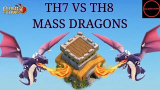 TH7 vs TH8 War Attack Strategy - Mass Dragon for 3 Stars | Clash of Clans || Game with Zero