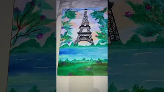 ll Eiffel Tower Acrylic painting ll #youtubeshorts #viral #ytshort #painting