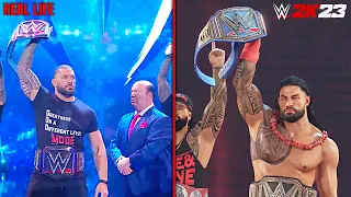 WWE 2K23 vs Real Life Roman Reigns Entrance Comparison!