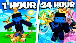 I Spent 24 HOURS in EEVEELUTION ONLY PIXELMON! (Minecraft Pokemon)