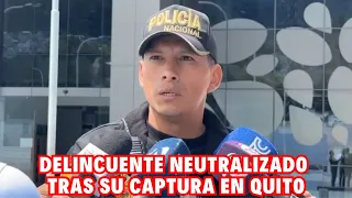 Policía Nacional neutraliza a un delincuente tras su captura en Quito