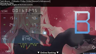 osu! Sati Akura - Chikatto Chika Chika(HR) Acc.-87.45%