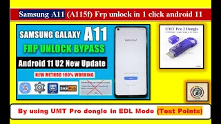 Samsung A11 (A115f) Frp unlock in 1 click android 11 U2 binary | 2022| Hindi/Urdu | TECH City