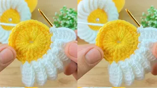 WOW👌💯  Amazing very easy crochet daisy motif making #crochet # knitting