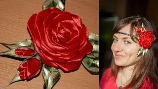 Роза Канзаши на Афинке (мастер класс) / DIY Kanzashi Rose