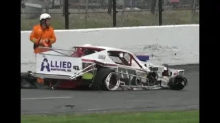 Stafford Speedway Open Modifieds Feature - Mucciacciaro Hard Crash