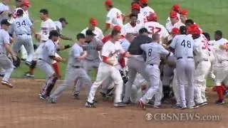 Baseball players brawl during game