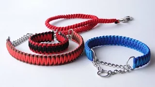 How to Make a Paracord  Half Choke Dog Collar-Leash handle-King Cobra Weave