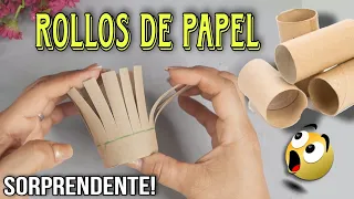 Crea esta Belleza con Un Simple ROLLO DE PAPEL y Sorprende!.👌 Artesanato com rolo de papelão