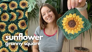 🌻SUNFLOWER GRANNY SQUARES🌻| easy beginner tutorial