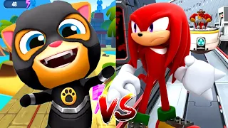 Talking Tom Gold Run Супергерой Джинджер VS Sonic Dash Boom: Наклз vs Эггман