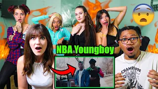 WHITE GIRLS😂 FIRST TIME REACTING TO!| NBA Youngboy - Kick Yo Door (Official Video) REACTION