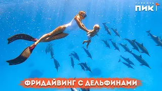 Фридайвинг с дельфинами | Baby freediving with dolphins