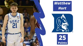 Matthew Hurt Highlights vs Boston College 25 points 12 31 2019