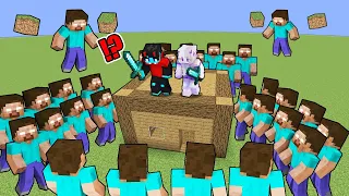 SURROUNDED by HEROBRINE in Minecraft!