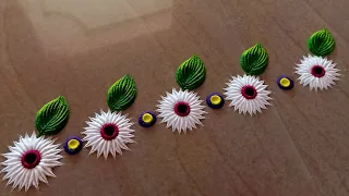 Border rangoli designs|| simple border rangoli|| side border design