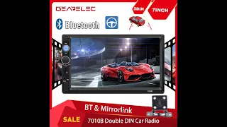 GEARELEC 7010B 7 Inch Double DIN Car Radio with Bluetooth Hands Free Calling AUX-Input TF USB Port