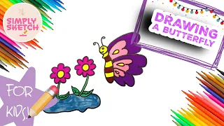 How to draw a butterfly  | Simply sketch  #drawing  #butterfly #flower #pond #howtodraw