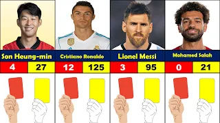 Famous footballers Number Of Yellow & Red Cards Comparison #yellowandredcards #redcards #yellowcard