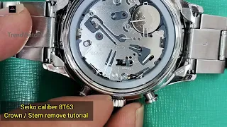 How to remove crown or stem on Seiko caliber 8T63.TrendWatchLab