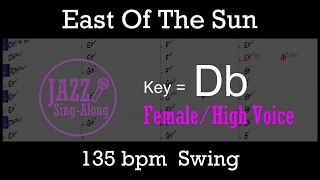 East Of The Sun - with Intro + Lyrics in Db (Female) - Jazz Sing-Along