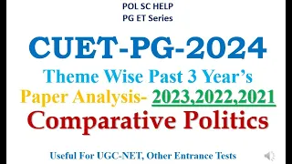 CUET PG 2024: Theme wise Past 3 Year's Paper Analysis : Political Science- Comparative politics