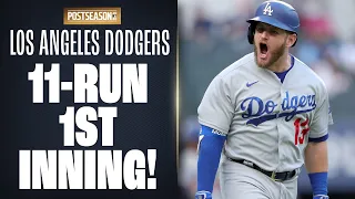 Dodgers put up 11 RUNS in 1st inning!! 😱 LA GOES OFF to start out NLCS Game 3 (Postseason Record)