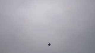 Two F35's lightning II above Leeuwarden airbase