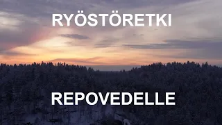 Repoveden kansallispuisto talvinen Kaakkurinkierros. Talviretkeily ja ulkoilu.