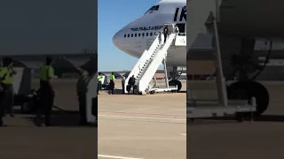 Bruce Dickinson entering Ed Force One
