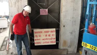 Correct way to Barricade a Lift Shaft