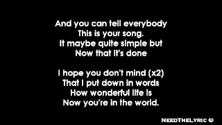 Ellie Goulding - Your Song + Lyrics